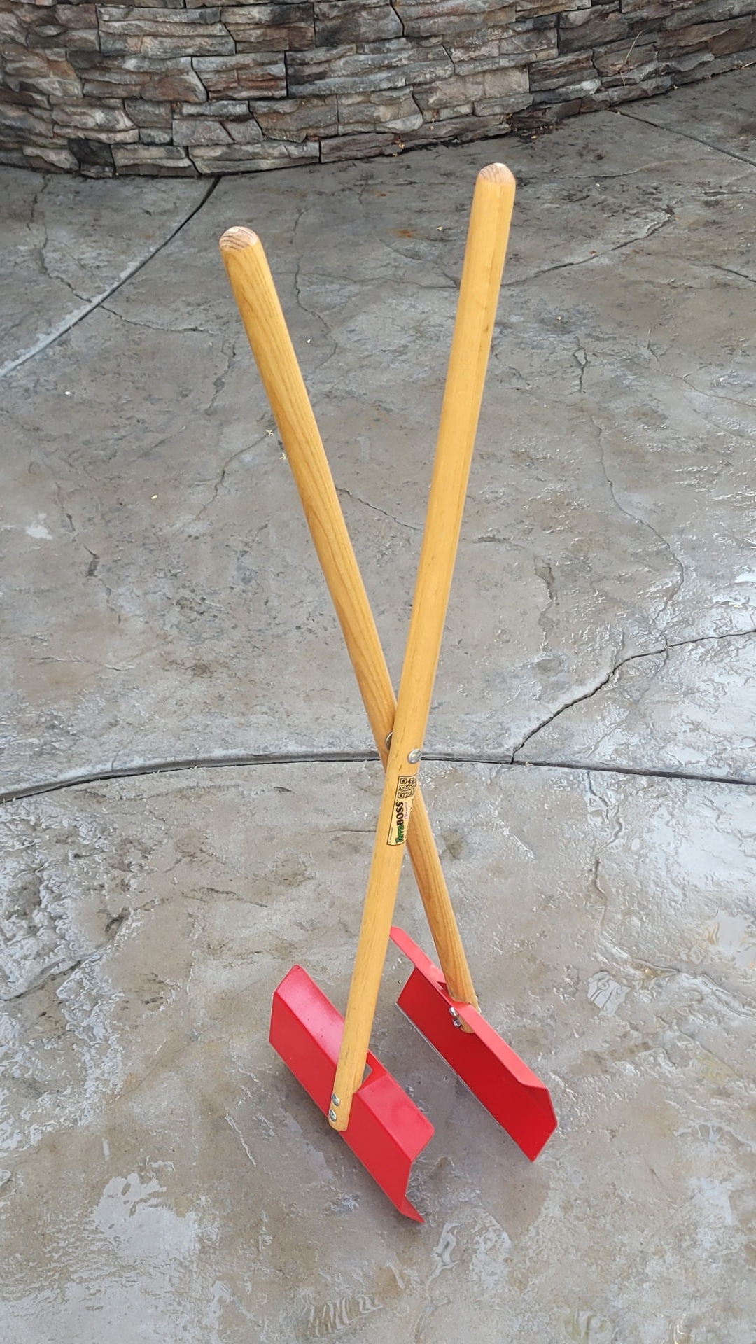 TerraBOSS Classic Gardening Tool standing on a stone patio